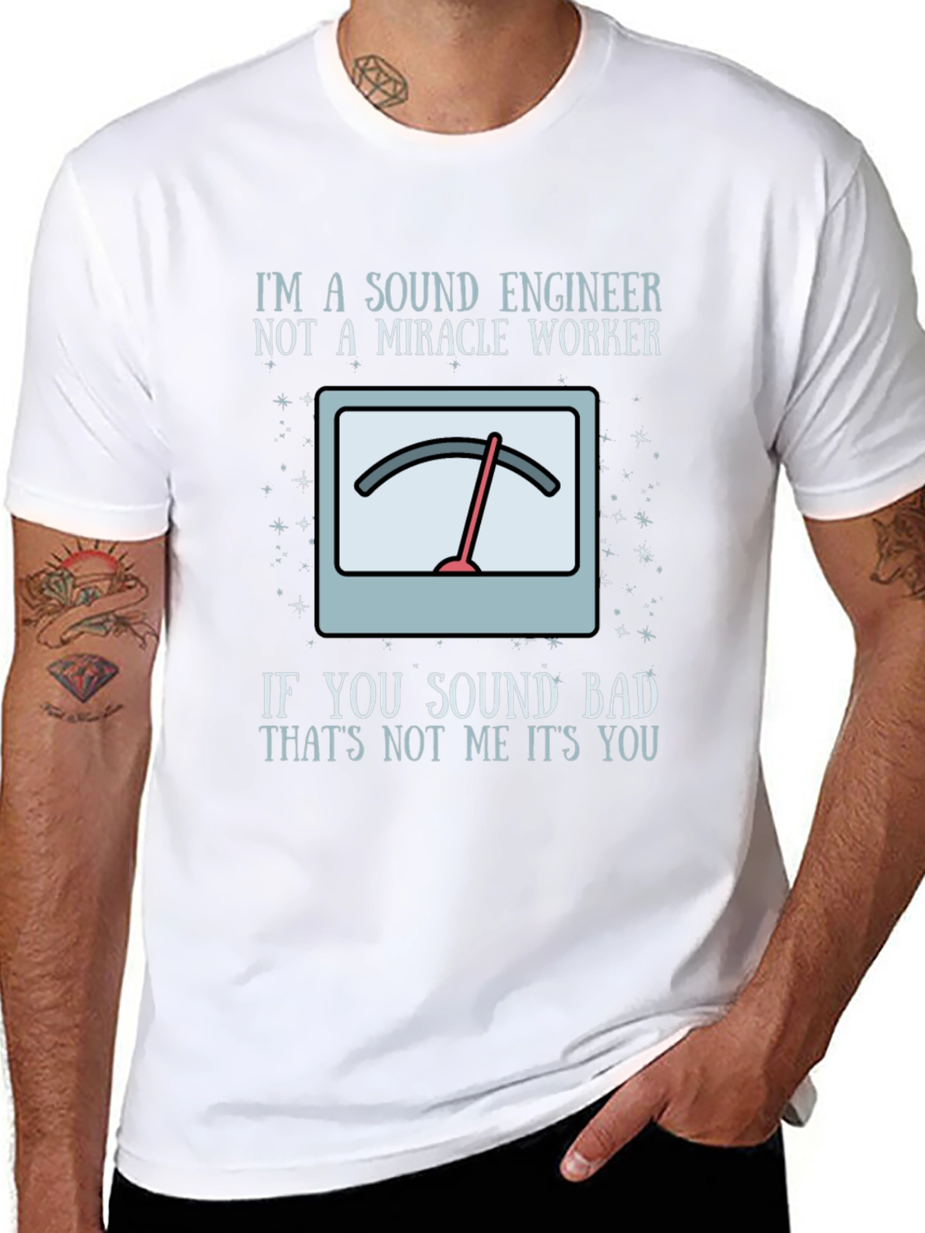 Black Sound Engineer Humor T-Shirt - If You Sound Bad, It's You! view 8