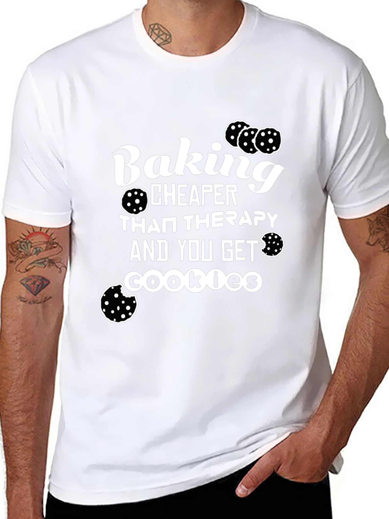 Black Baking Cheaper Than Therapy T-Shirt view 8
