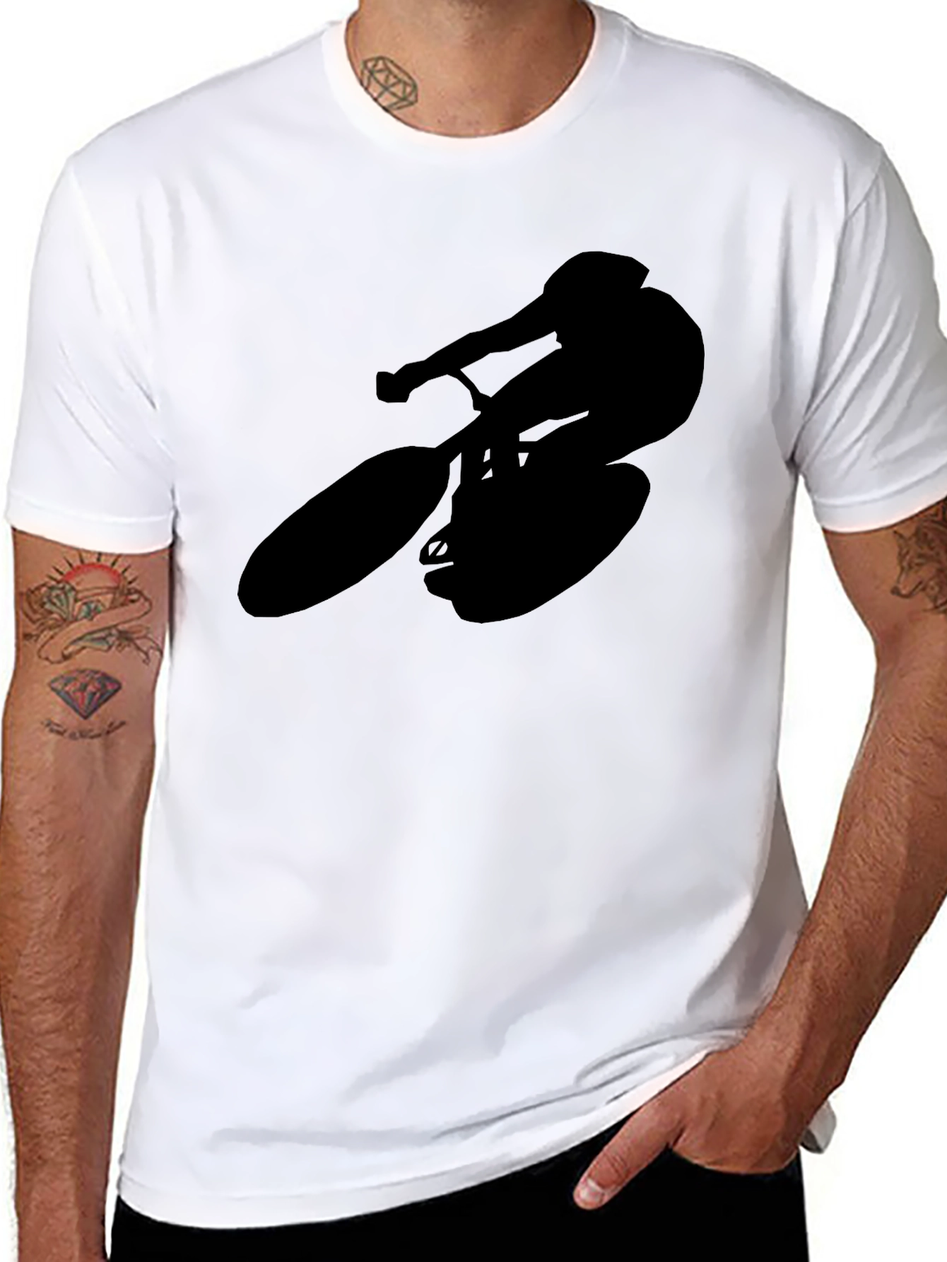 Black Silhouette Cyclist T-Shirt - Black view 8