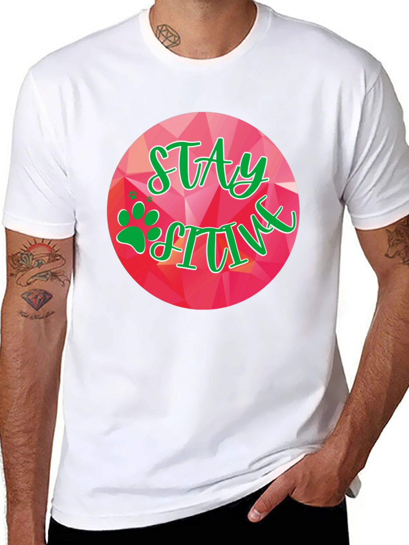 Black Stay Positive Graphic Tee view 8
