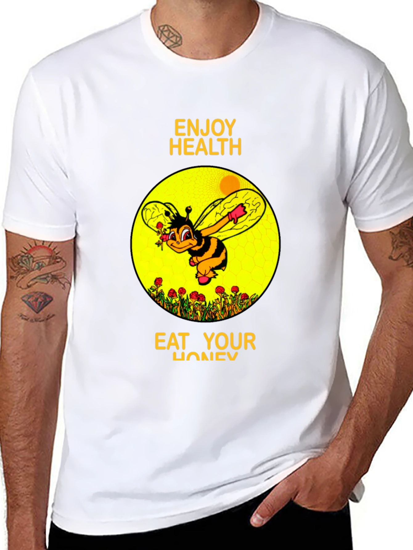 Black Enjoy Health Bee T-Shirt view 8