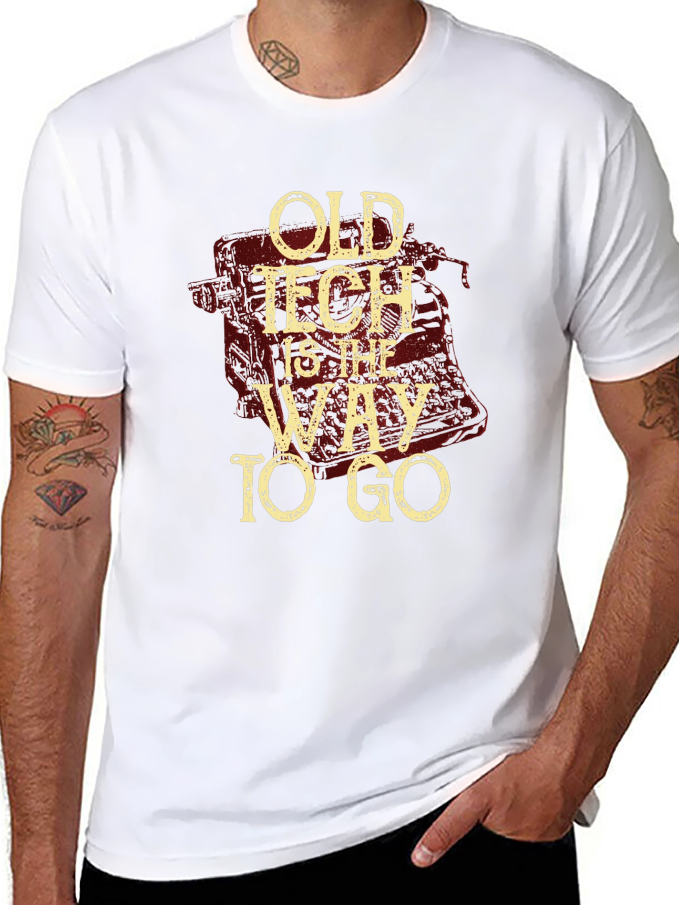 Black Old Tech is the Way to Go Graphic T-Shirt view 8