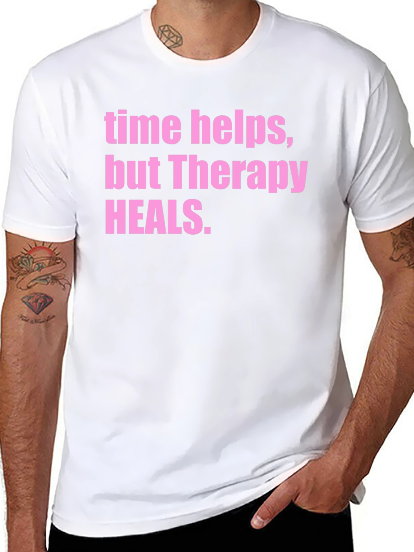 Black Therapy Heals Graphic Tee - Black view 8