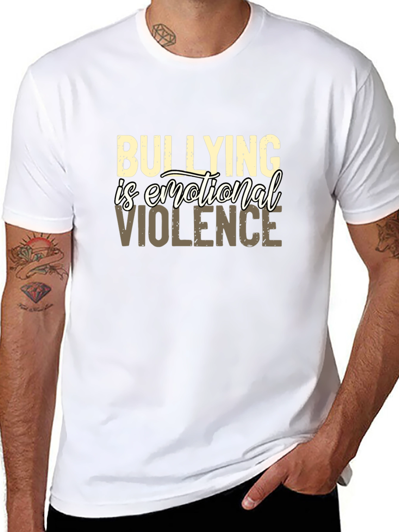Black Bullying Is Emotional Violence Graphic Tee view 8