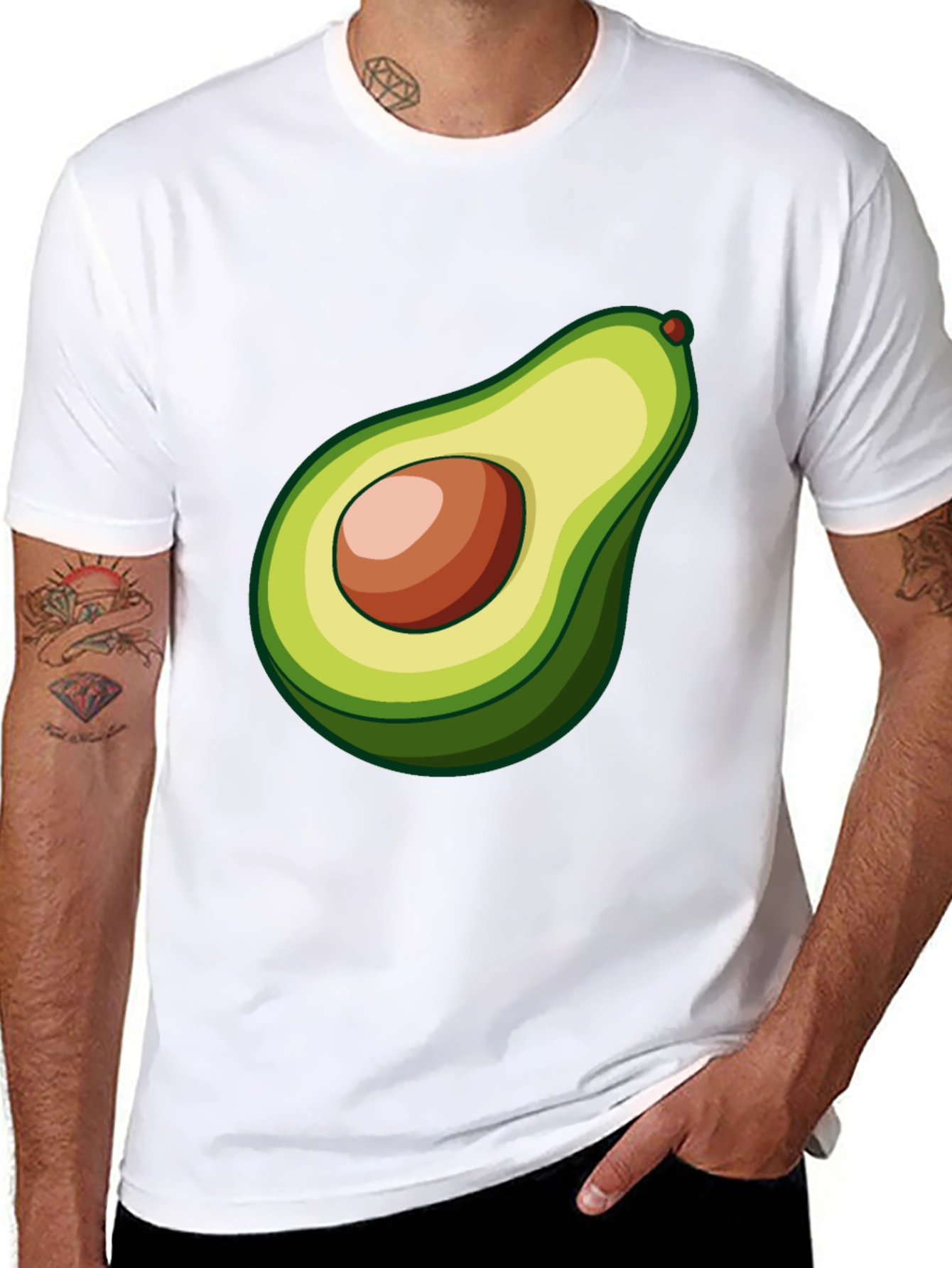 Black Avocado Graphic Tee - Black Casual Shirt view 8