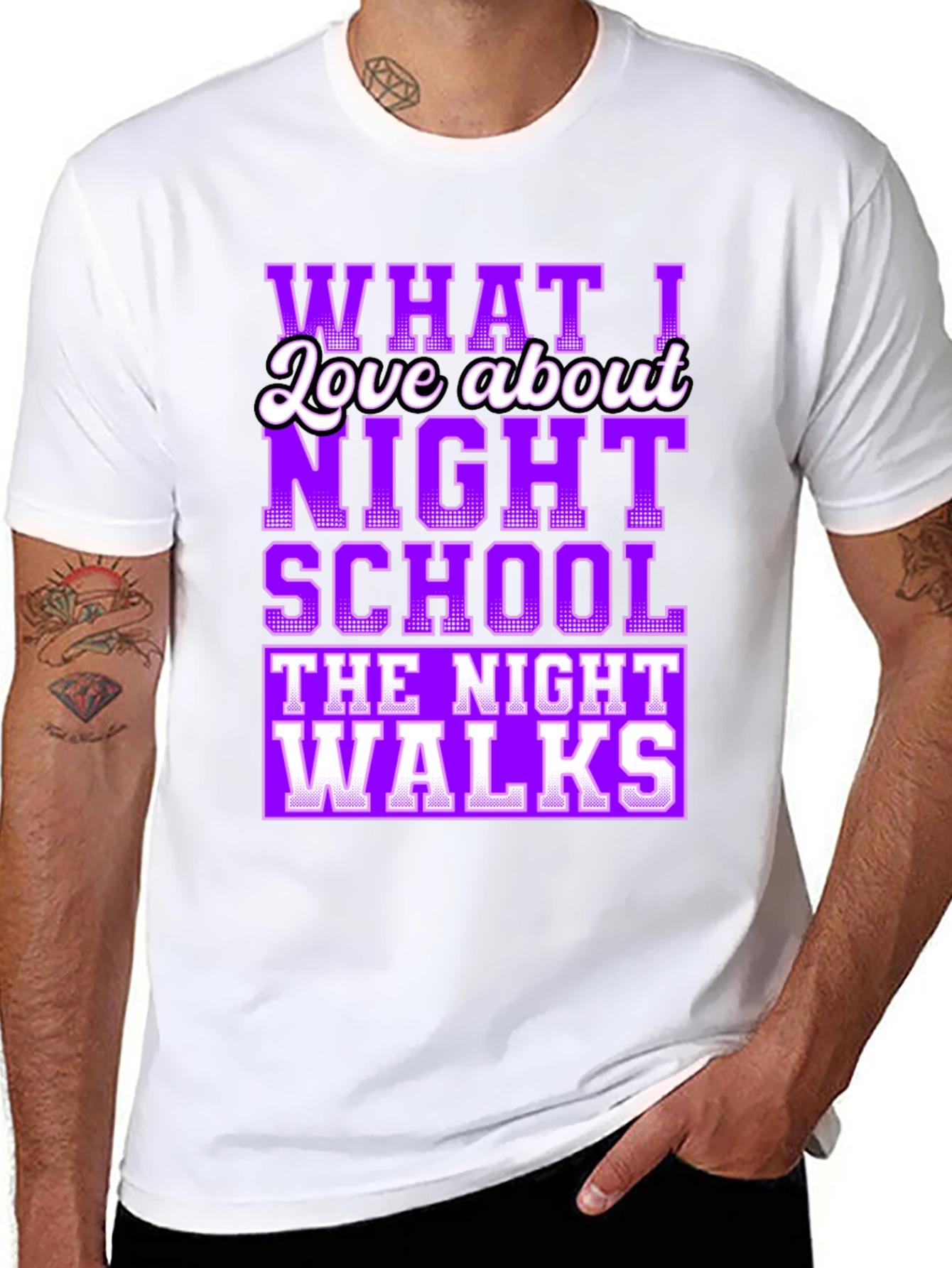 Black Night School Graphic T-Shirt - Humorous Tee view 8