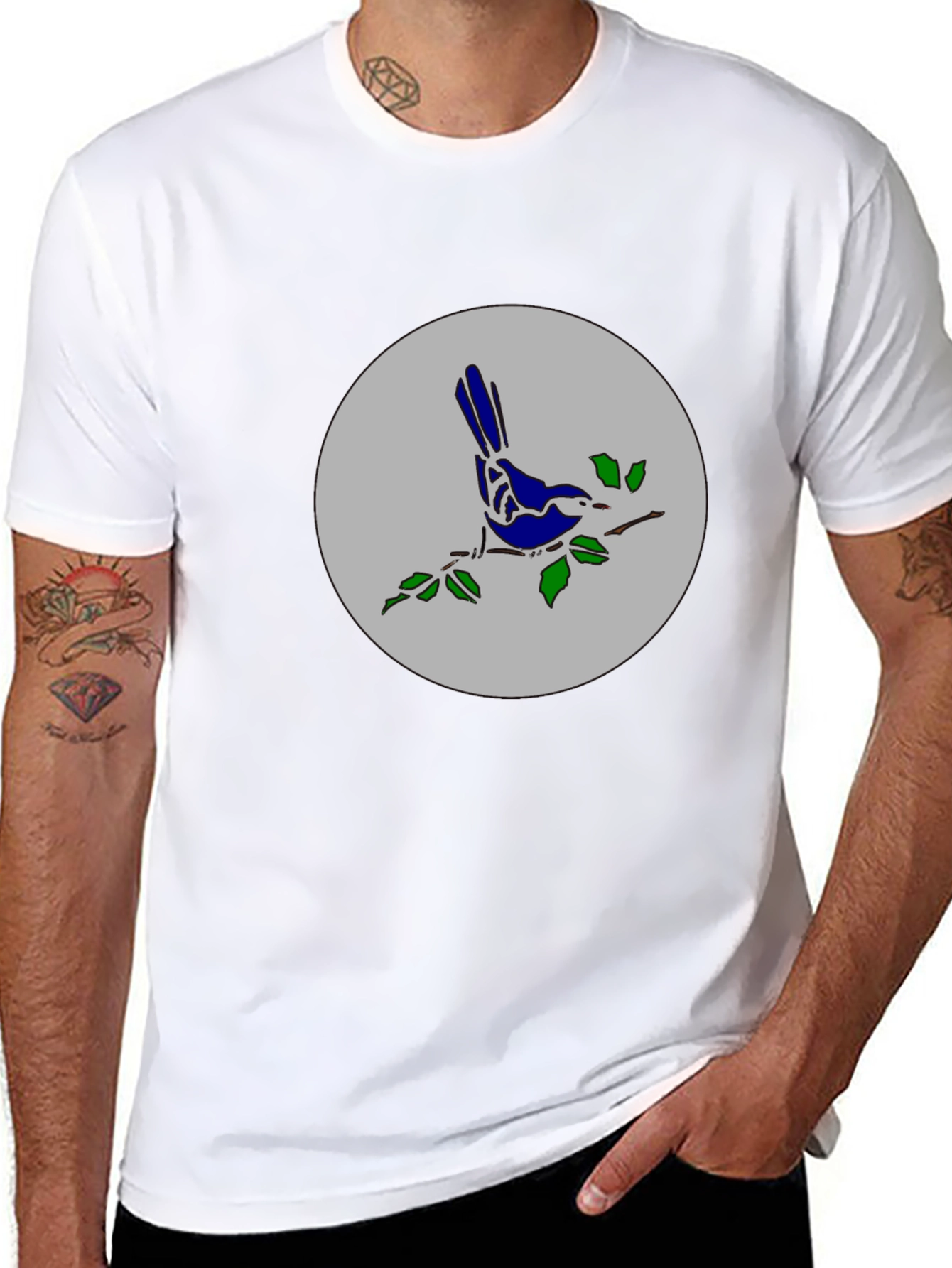 Black Bird on Branch Graphic Tee - Stylish Casual Top view 8