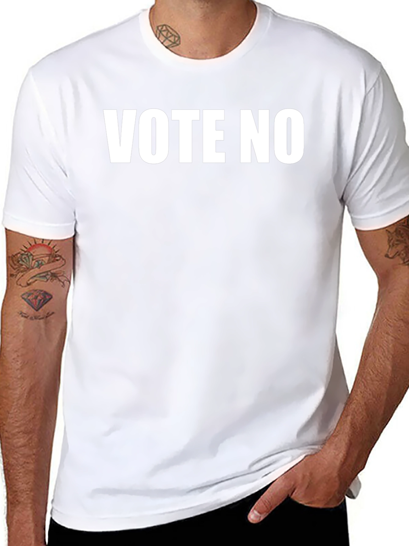 Vote No Graphic Tee - Black Cotton T-Shirt - 8