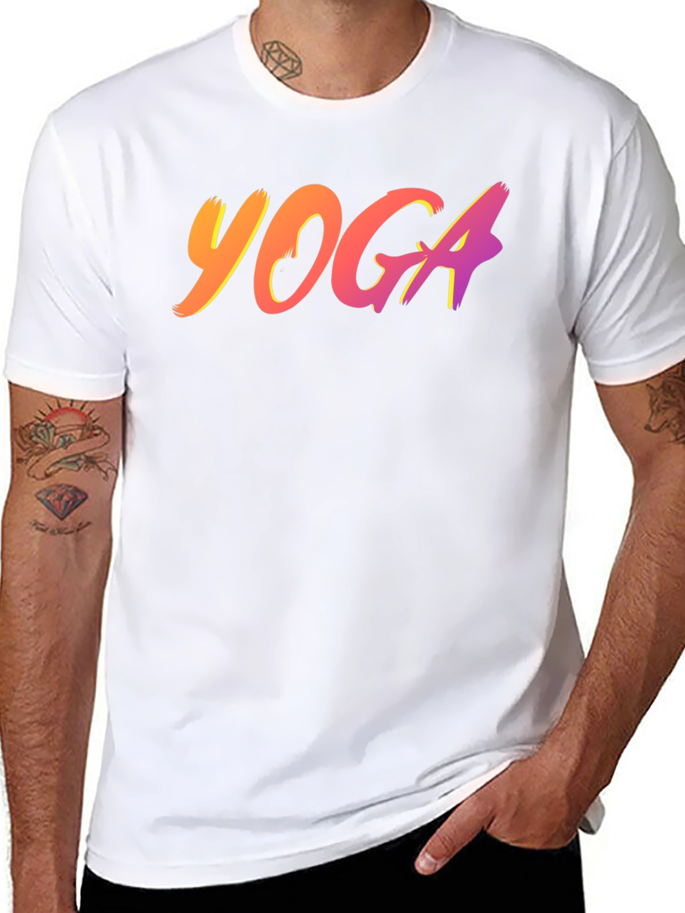 Black Yoga Tee - Gradient Design view 8