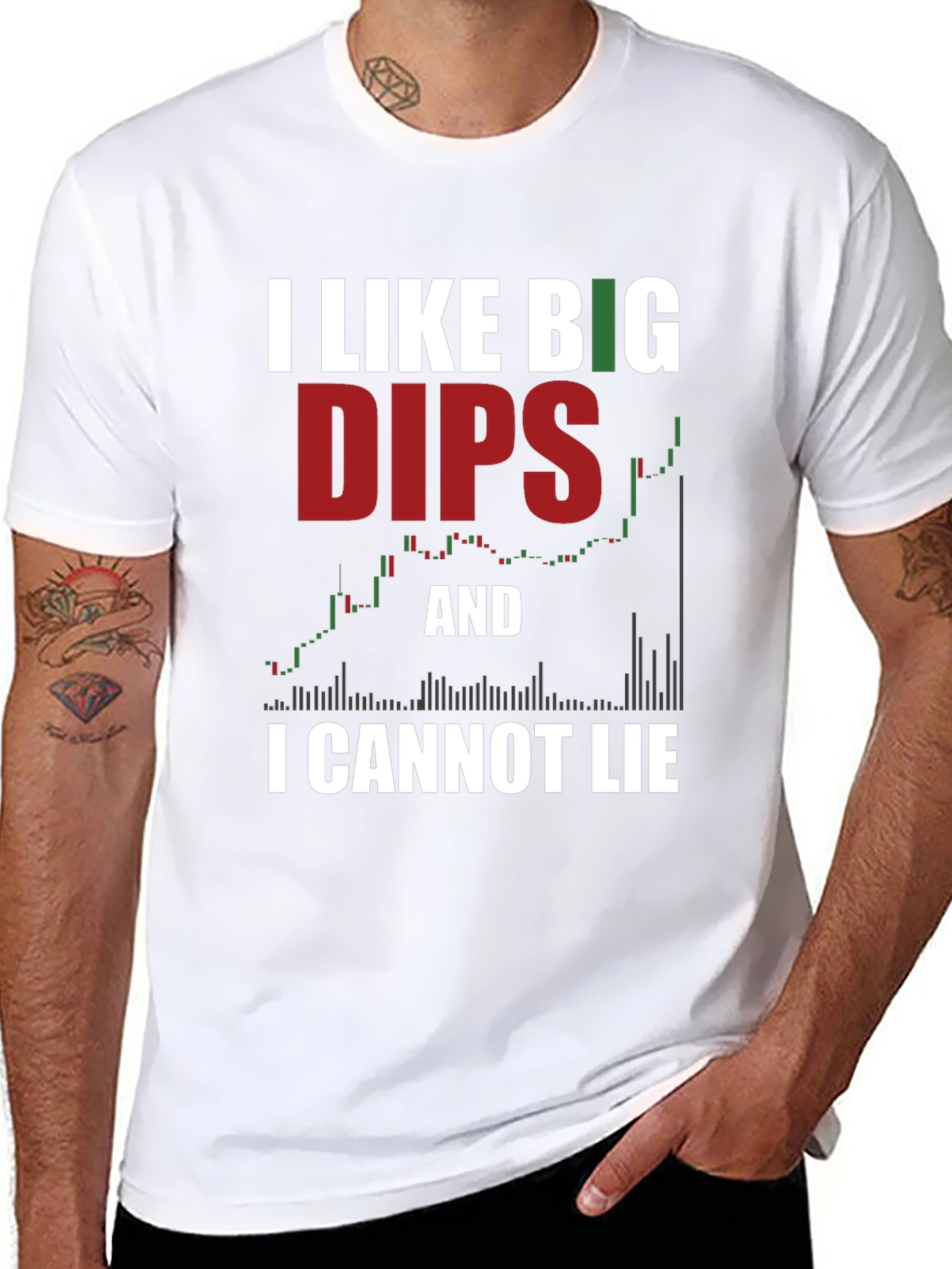 Black I Like Big Dips Funny Stock Market T-Shirt view 8