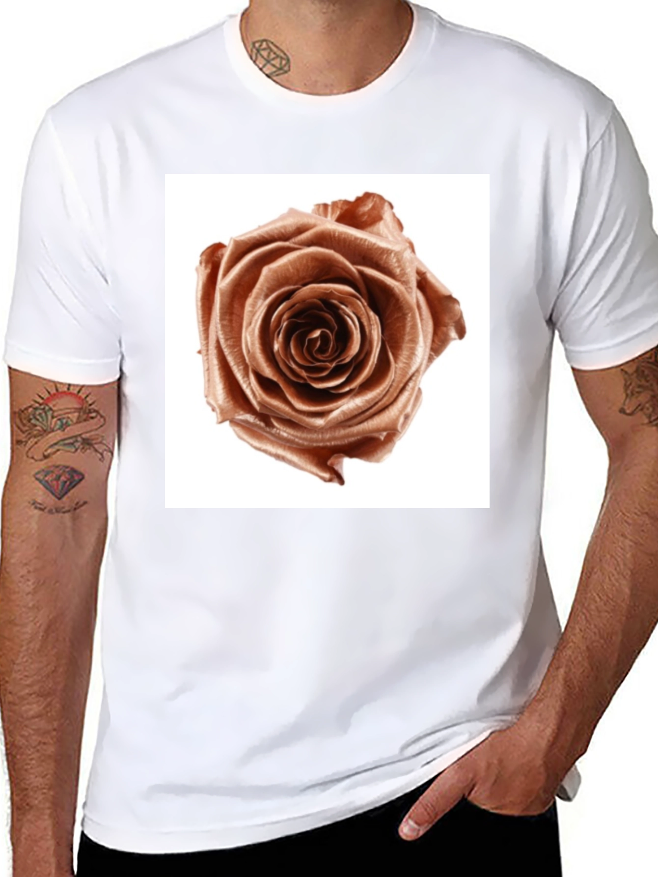 Black Rose Graphic Tee - Modern Floral Design view 8