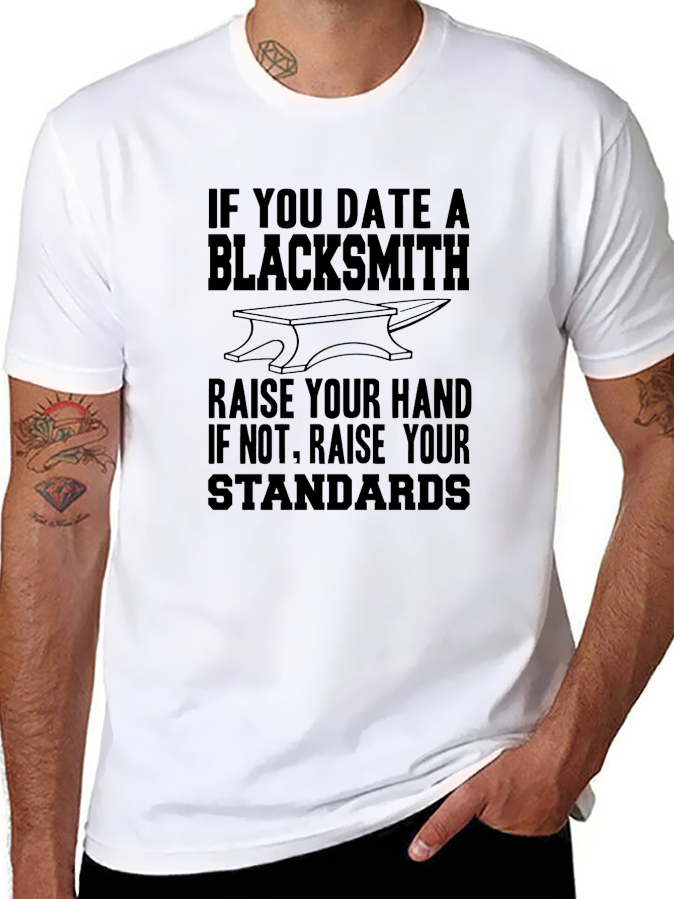 Black Blacksmith Dating T-Shirt - Funny Black Tee view 8