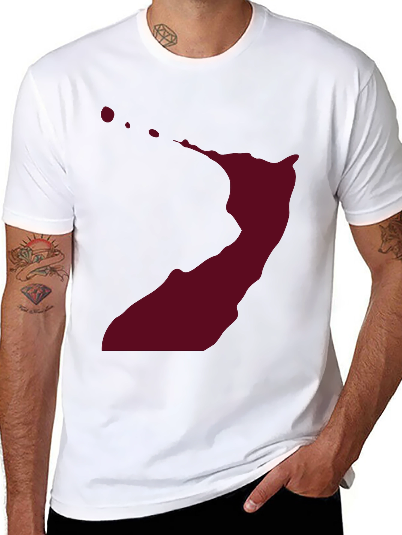 Black Abstract Splatter Graphic Black T-Shirt view 8