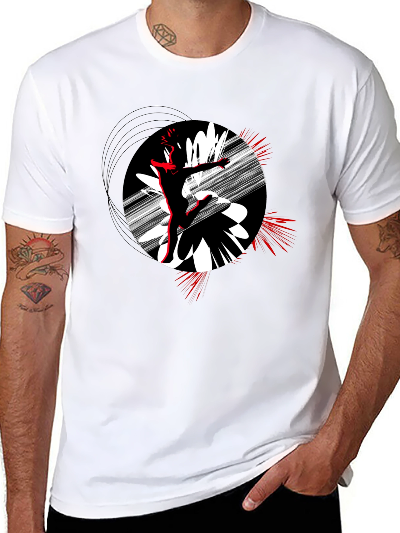 Dynamic Dancer Graphic Tee - Black Unisex T-Shirt - 8