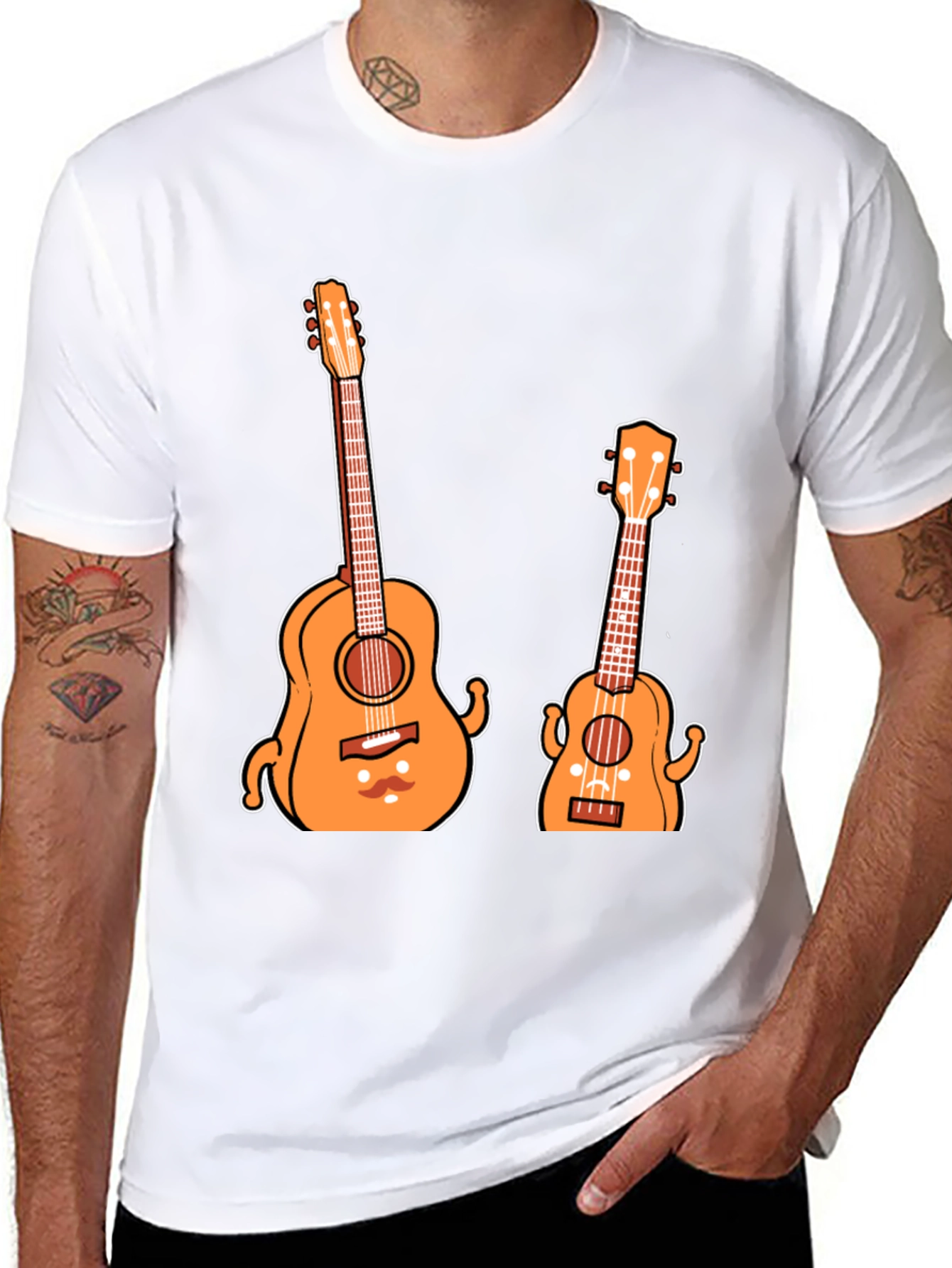 Black Funny Guitar T-Shirt - Musical Instrument Tee view 8