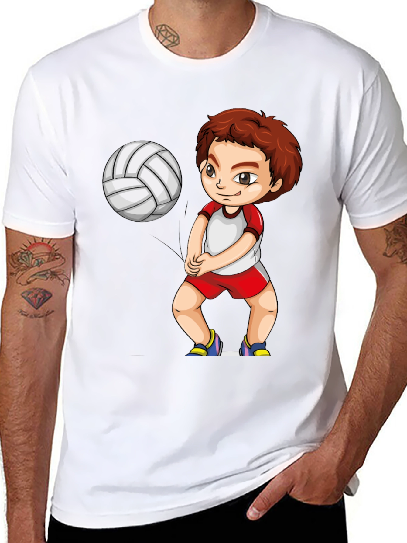 Black Volleyball Boy Graphic Black T-Shirt view 8