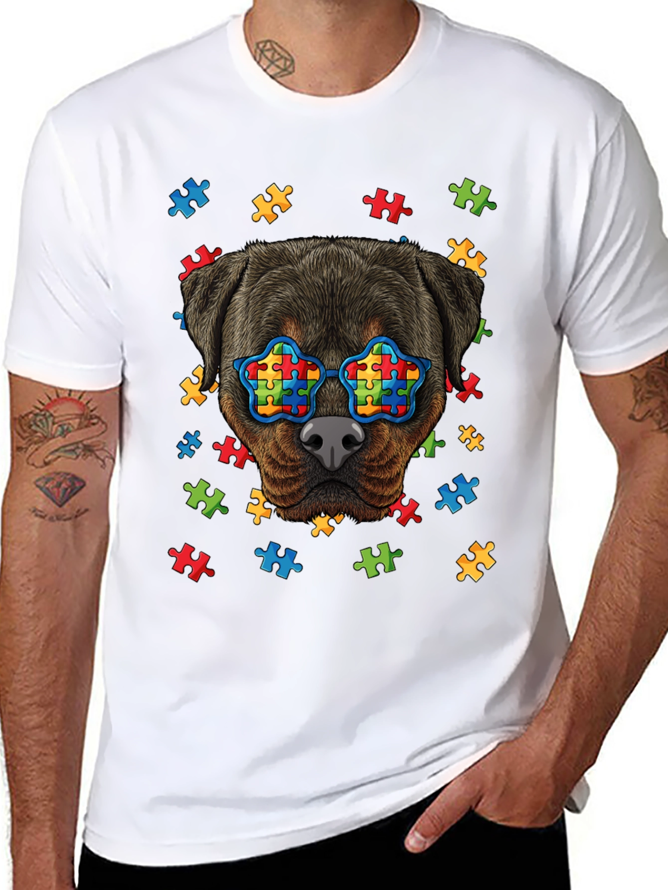 Autism Awareness Rottweiler T-Shirt - 8