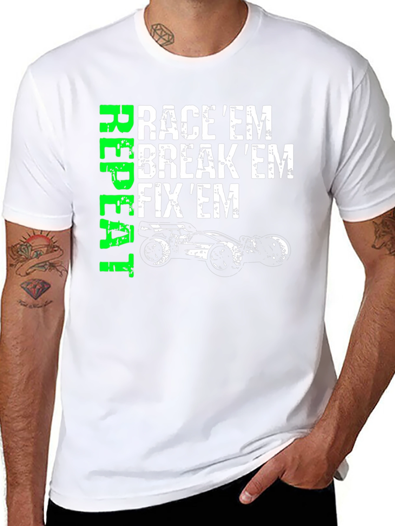 Black Race 'Em, Break 'Em, Fix 'Em T-Shirt view 8
