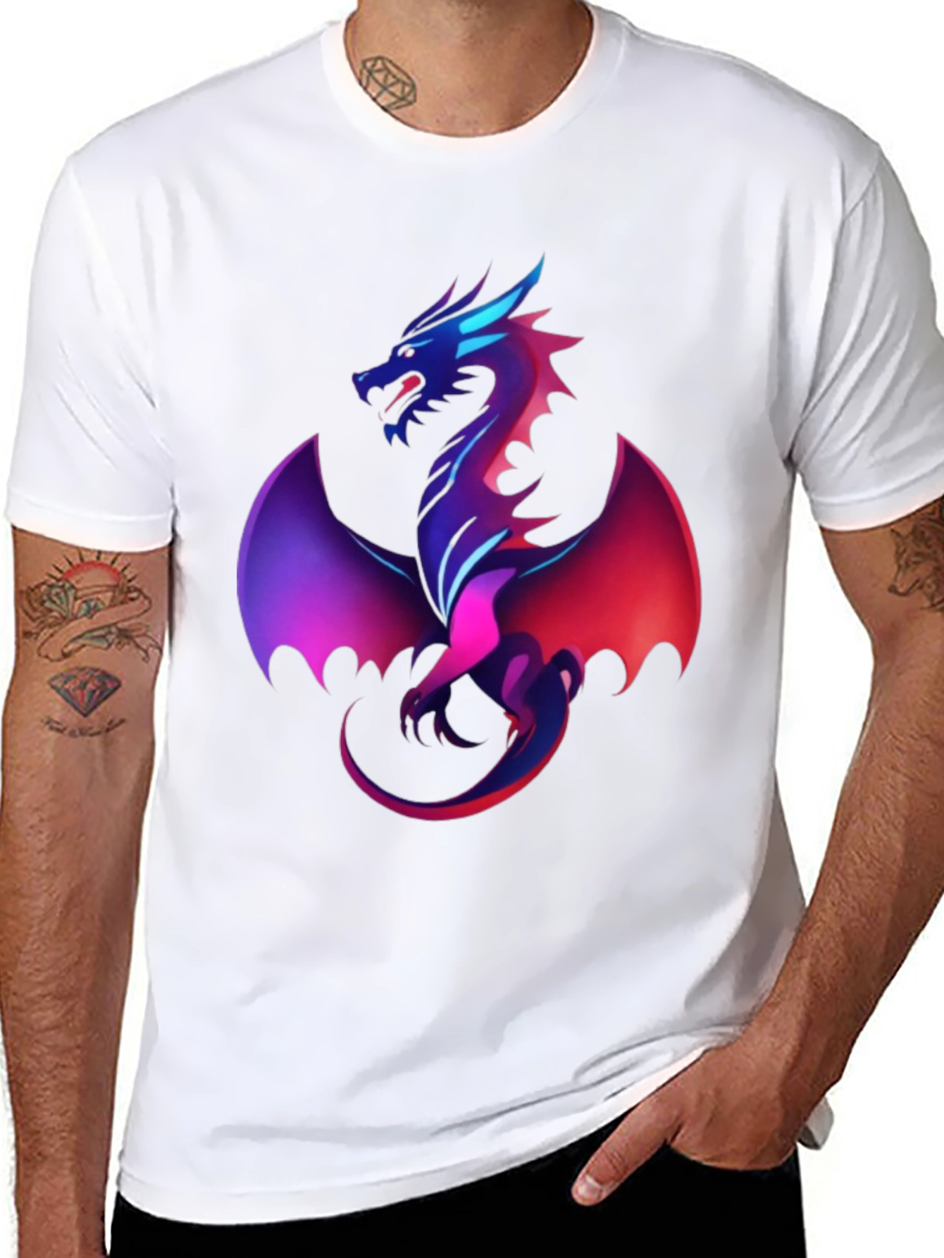 Black Dragon Graphic Tee - Men's Black T-Shirt view 8