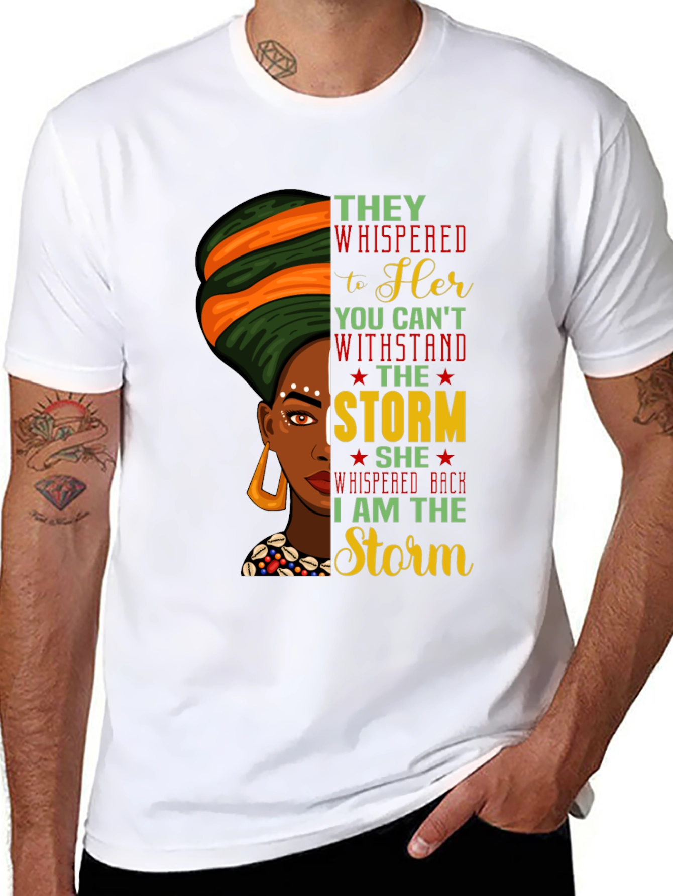 Black Empowered Black Woman T-Shirt - I Am The Storm Graphic Tee view 8