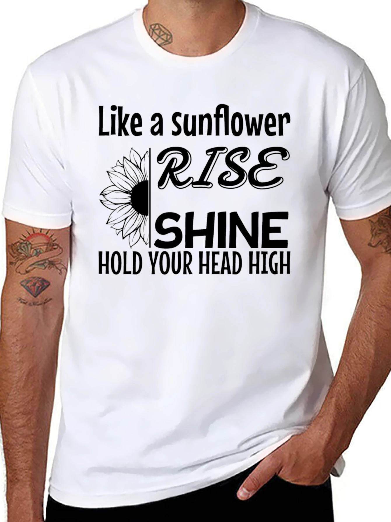 Black Sunflower Rise Shine Black Graphic T-Shirt view 8
