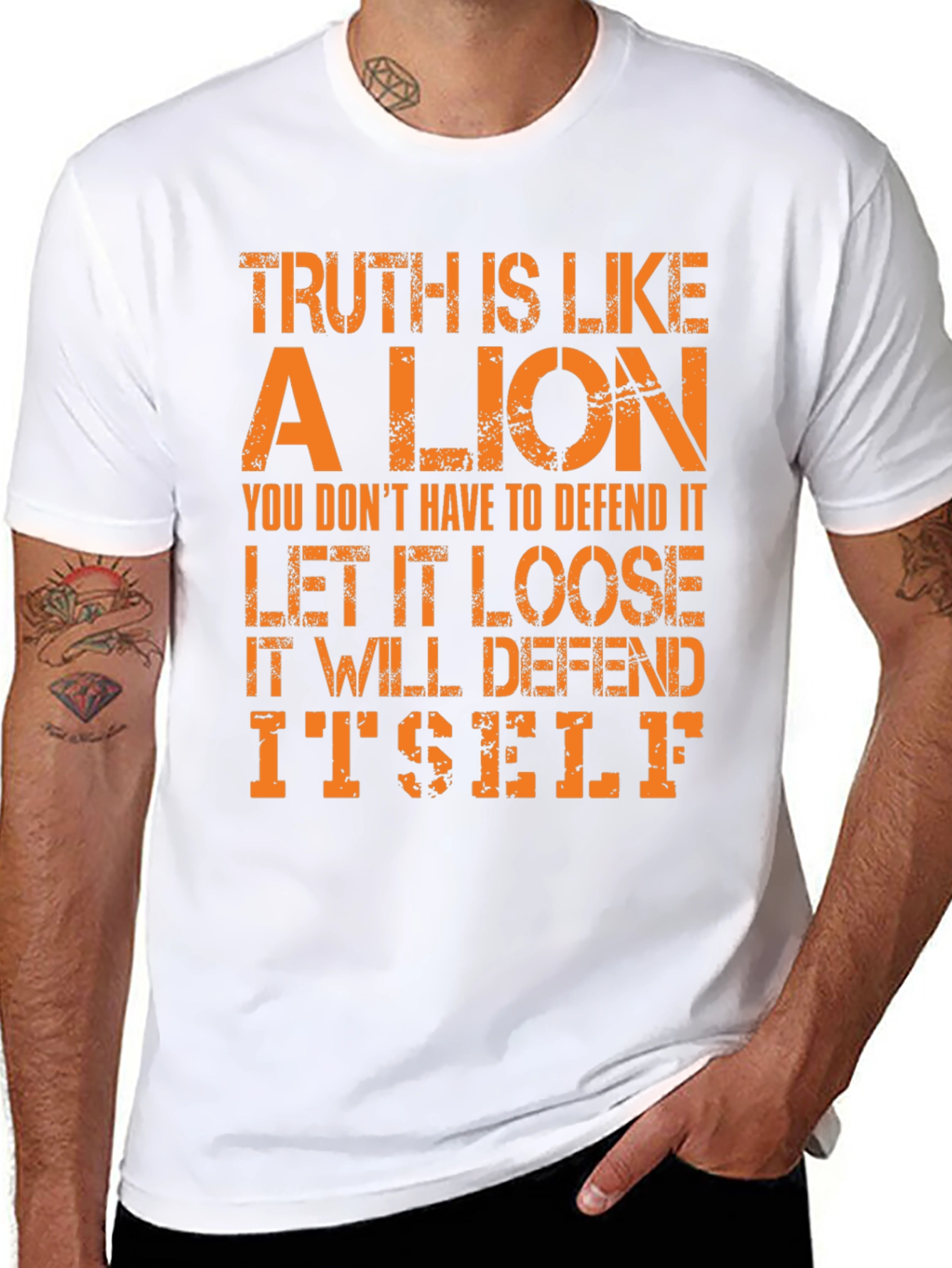 Black Truth Lion Graphic Tee - Bold Statement T-Shirt view 8