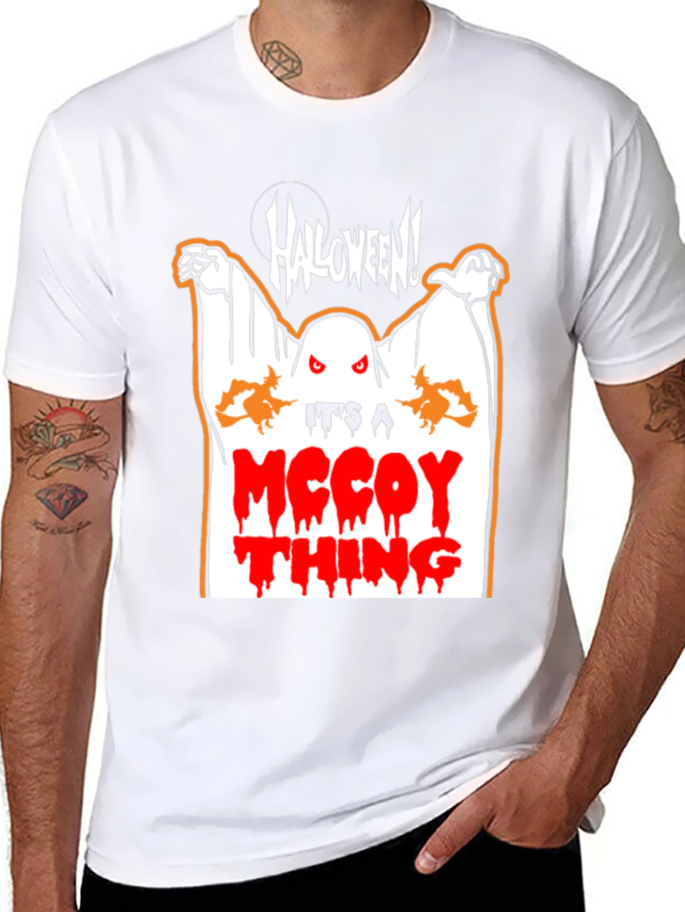 Black Halloween McCoy Thing Ghost Graphic T-Shirt view 8