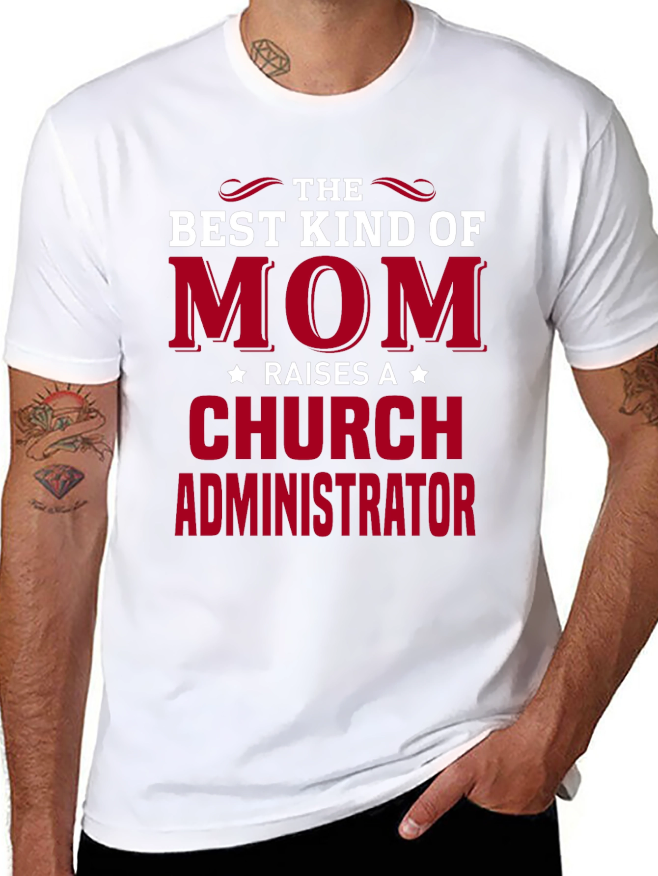 Black Best Kind of Mom Raises a Church Administrator T-Shirt view 8