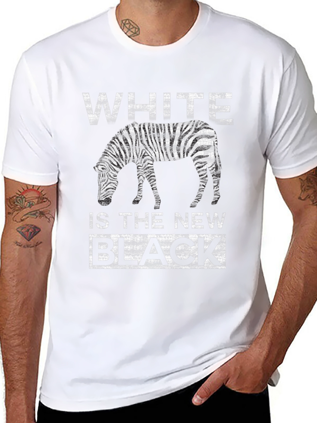Black White is the New Black Zebra Graphic T-Shirt view 8