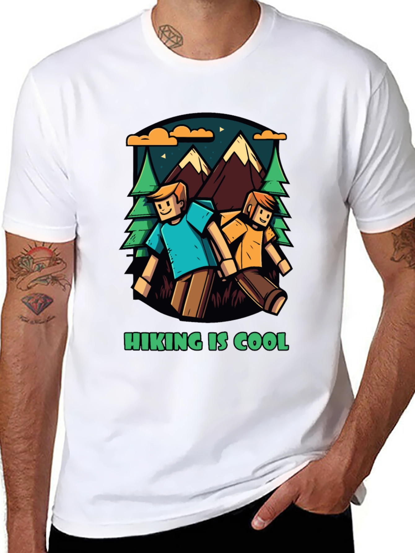Black Hiking is Cool Graphic T-Shirt view 8