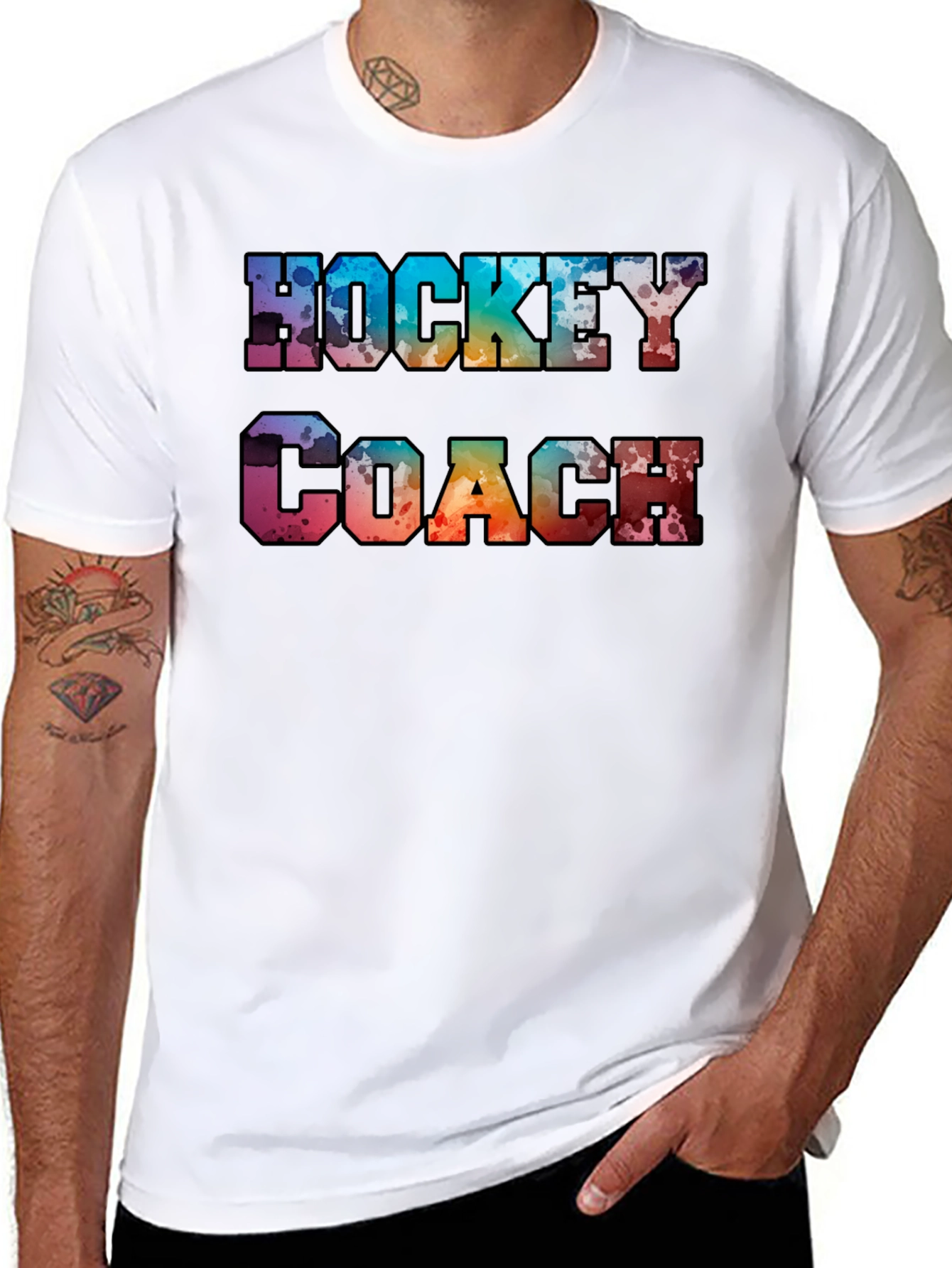Black Hockey Coach Graphic Tee view 8