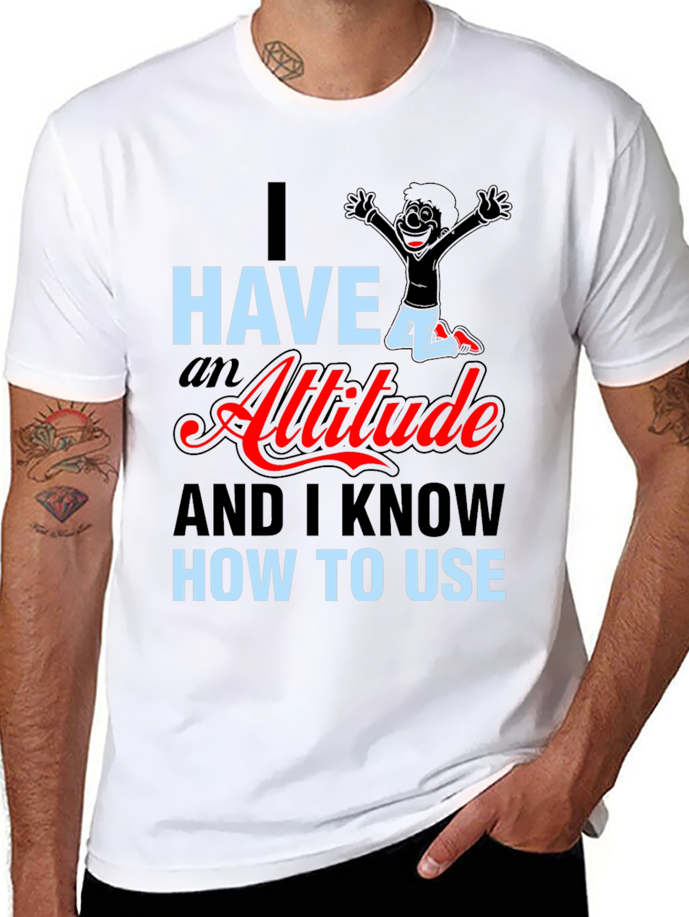 Black Attitude Graphic Tee - Sarcastic Humor Shirt view 8