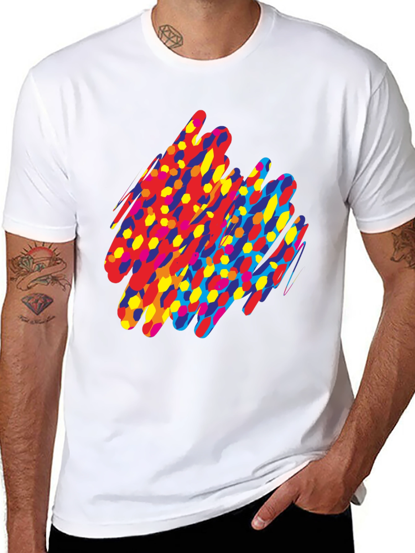 Black Abstract Graphic Print Black T-Shirt view 8