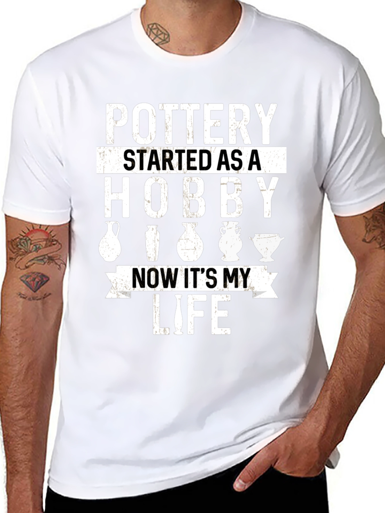 Black Pottery Hobby Life Graphic Tee view 8