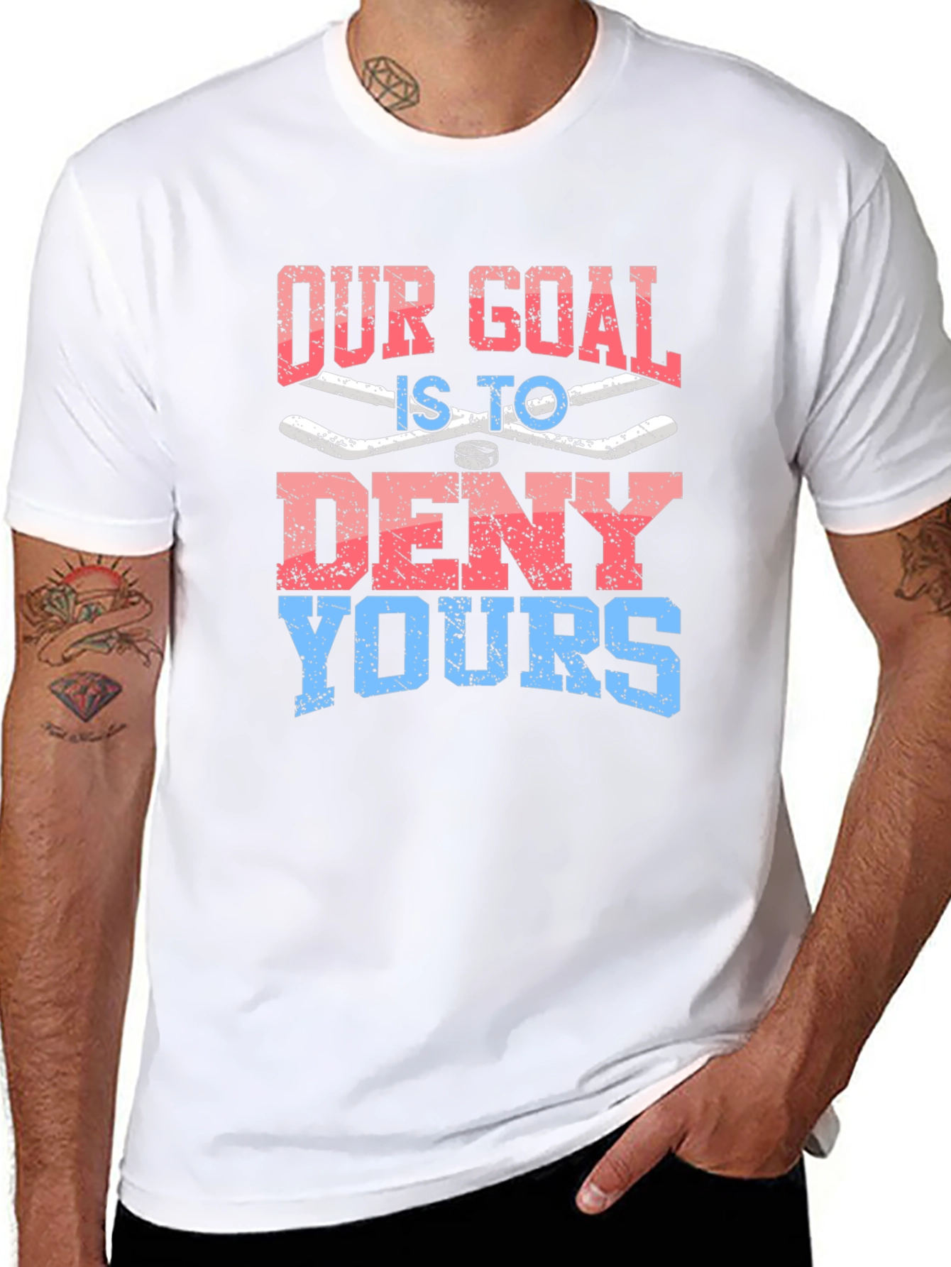 Black Our Goal is to Deny Yours Graphic T-Shirt view 8