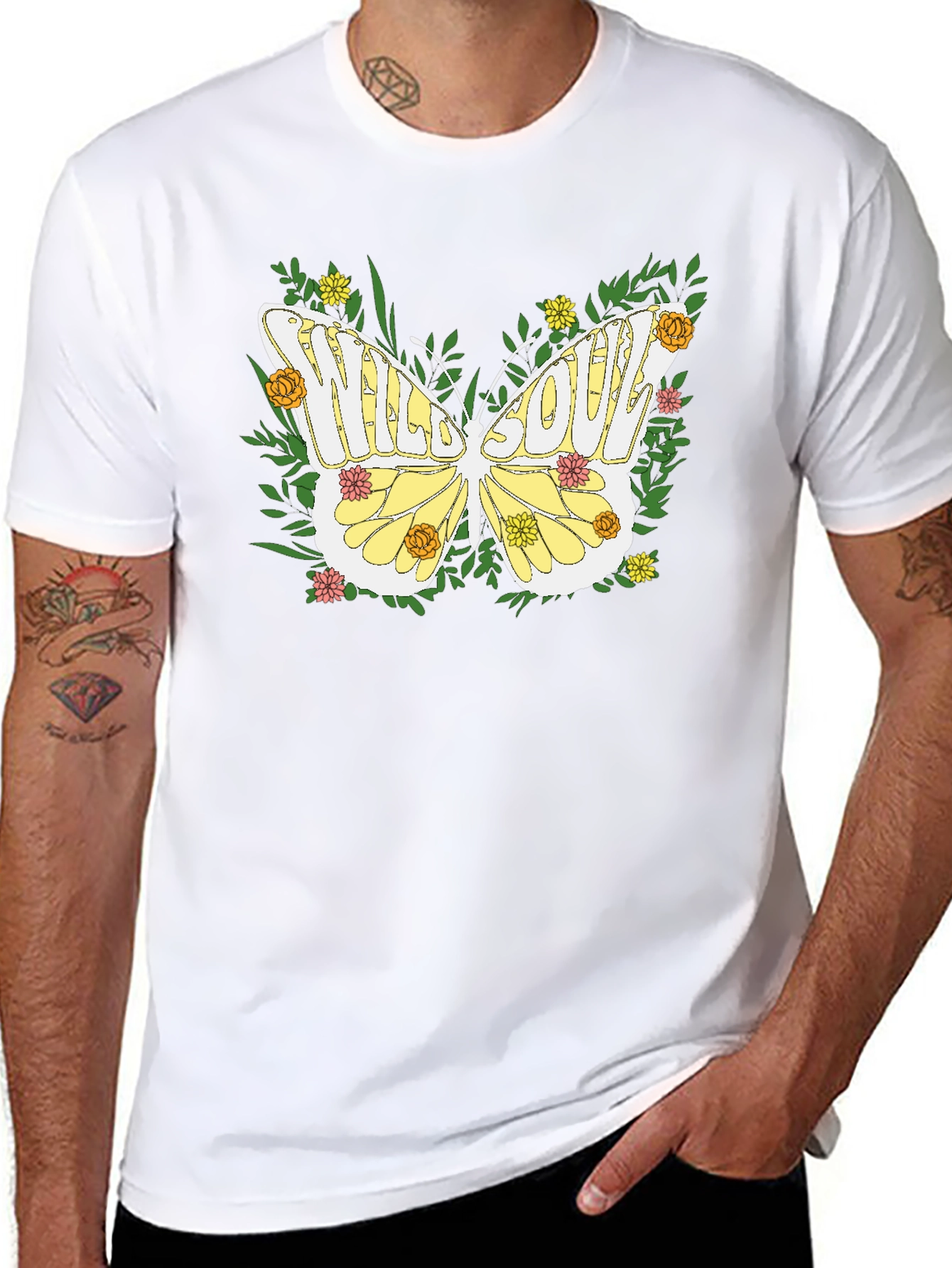 Black Wild Soul Butterfly Graphic Tee - Nature Inspired Comfort view 8