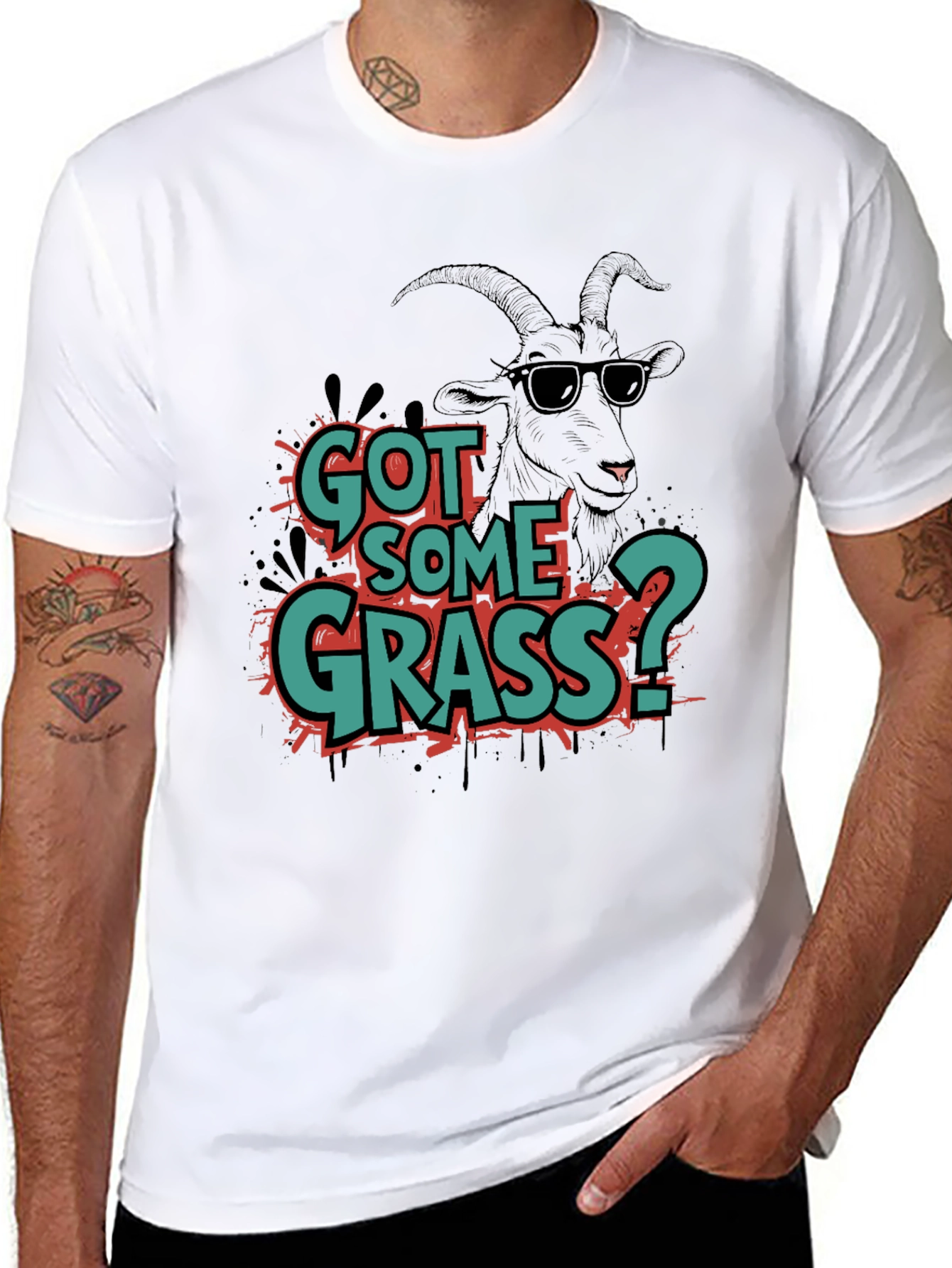 Black Got Some Grass? Graphic Tee view 8