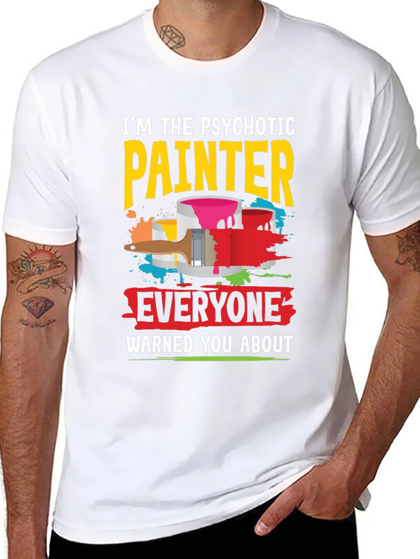 Black Psychotic Painter Graphic Tee view 8