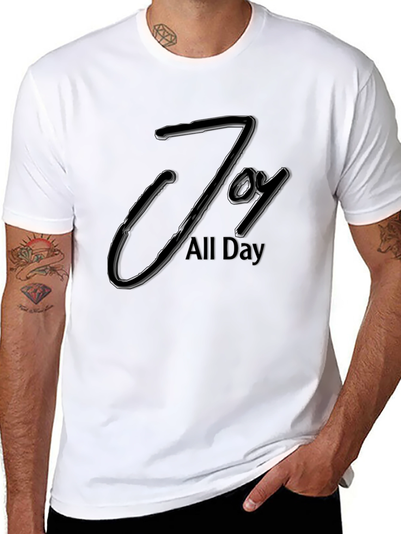 Black Joy All Day Black Graphic Tee - Modern Style view 8