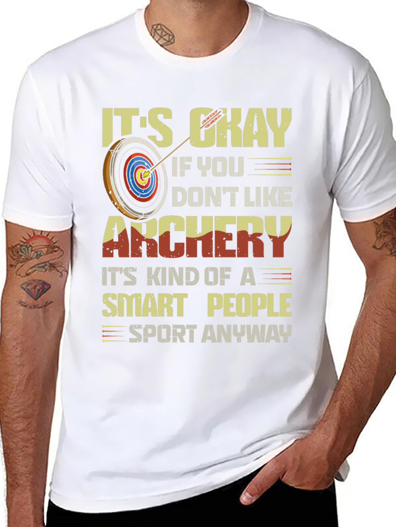 Black Archery Smart People T-Shirt view 8