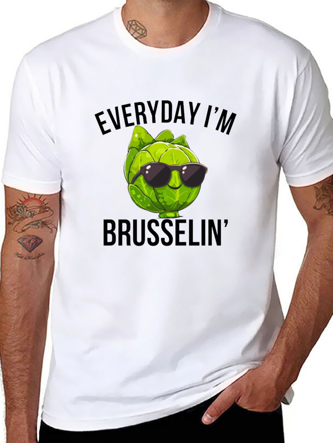 Black Everyday I'm Brusselin' T-Shirt view 8