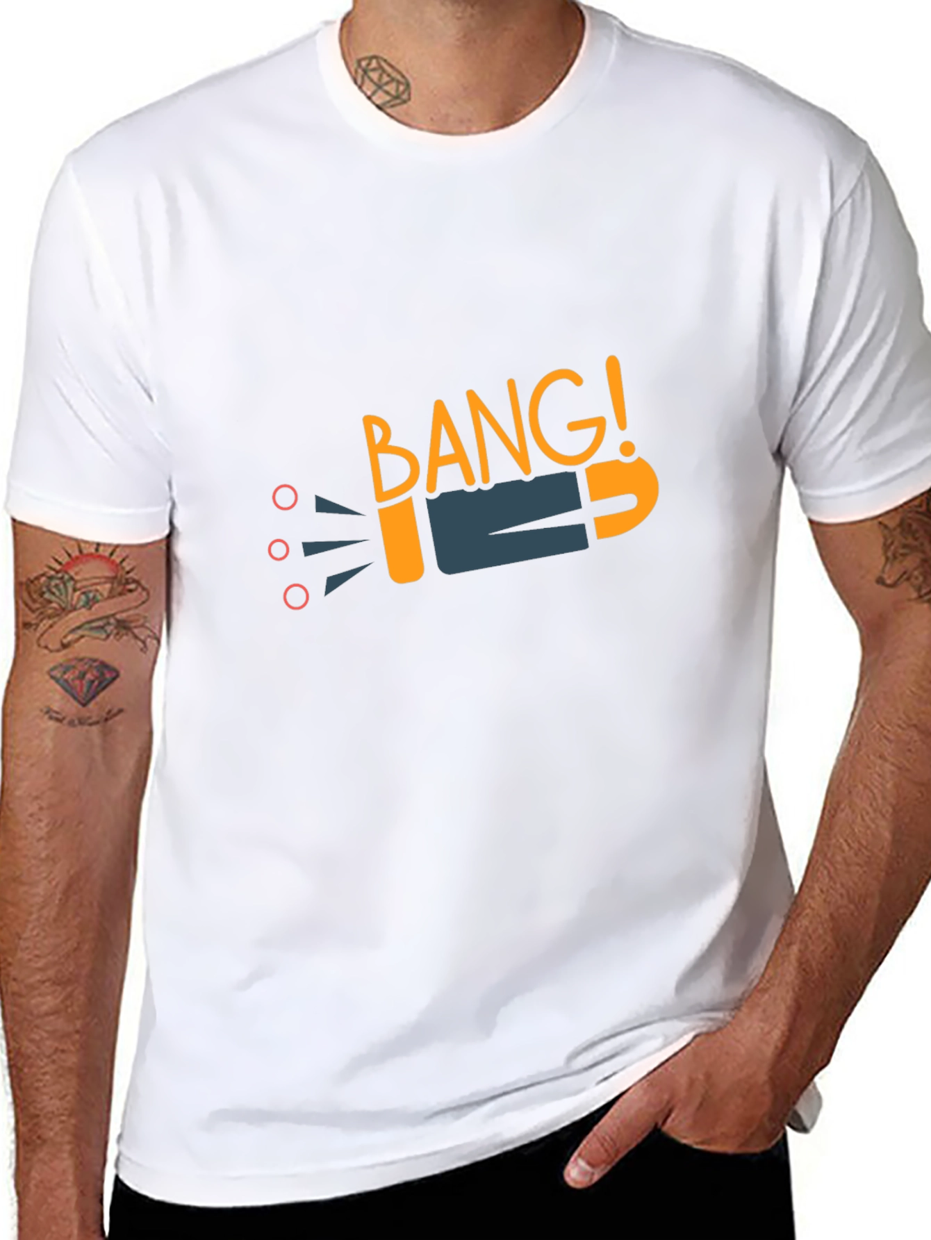 Black Bang! Graphic Tee - Black Cotton T-Shirt view 8
