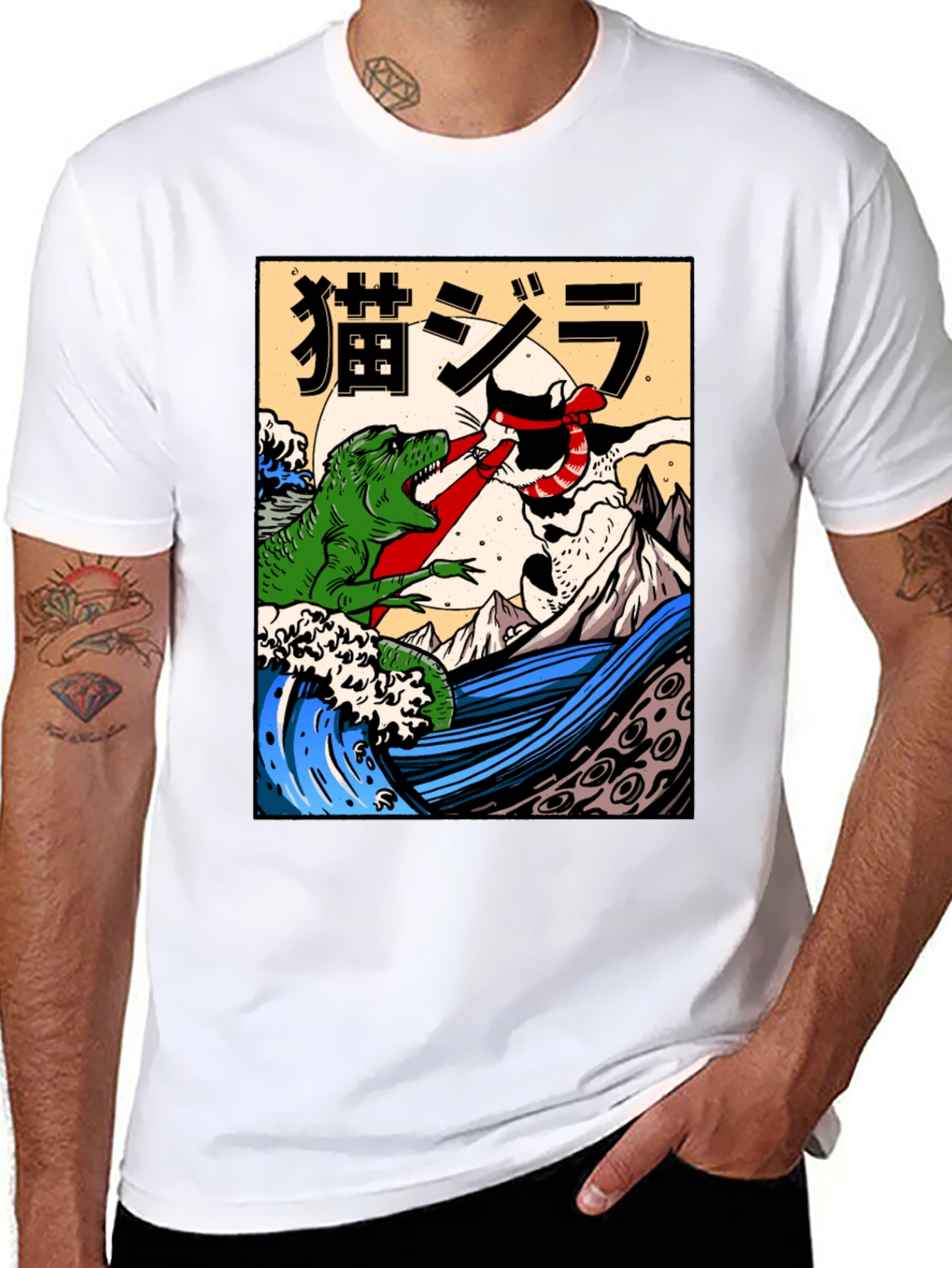 Black Cat-Zilla Graphic T-Shirt view 8