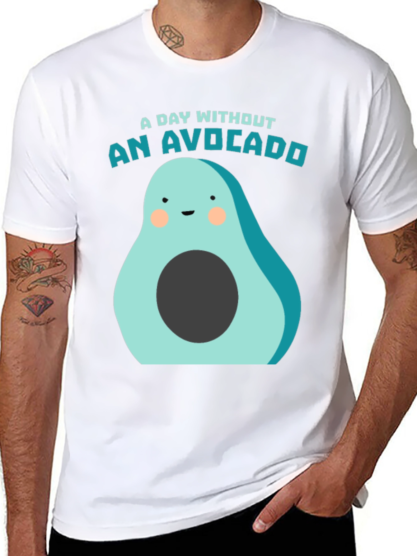 Black A Day Without an Avocado Funny T-Shirt view 8