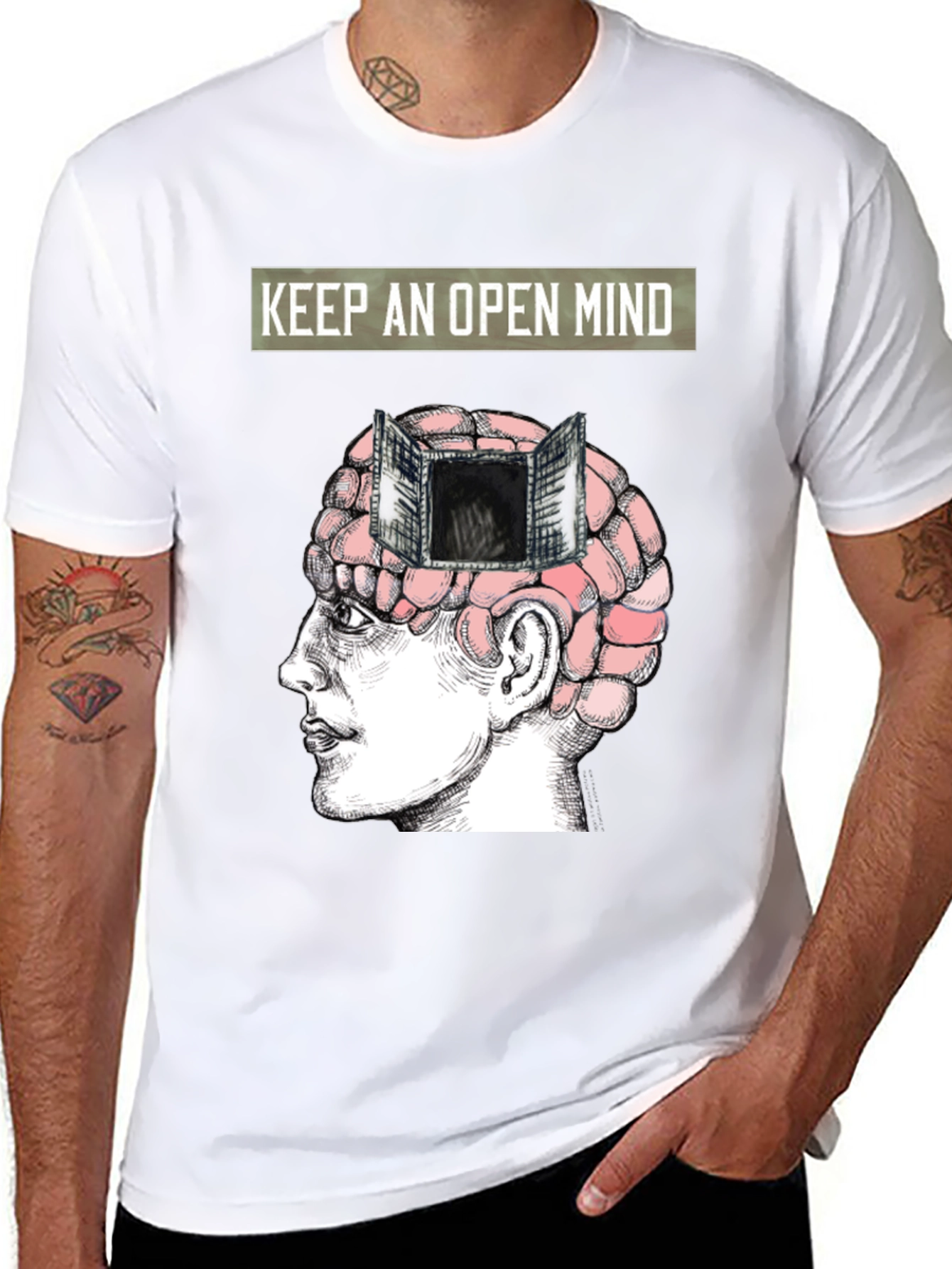 Black Open Mind T-Shirt - Express Yourself view 8