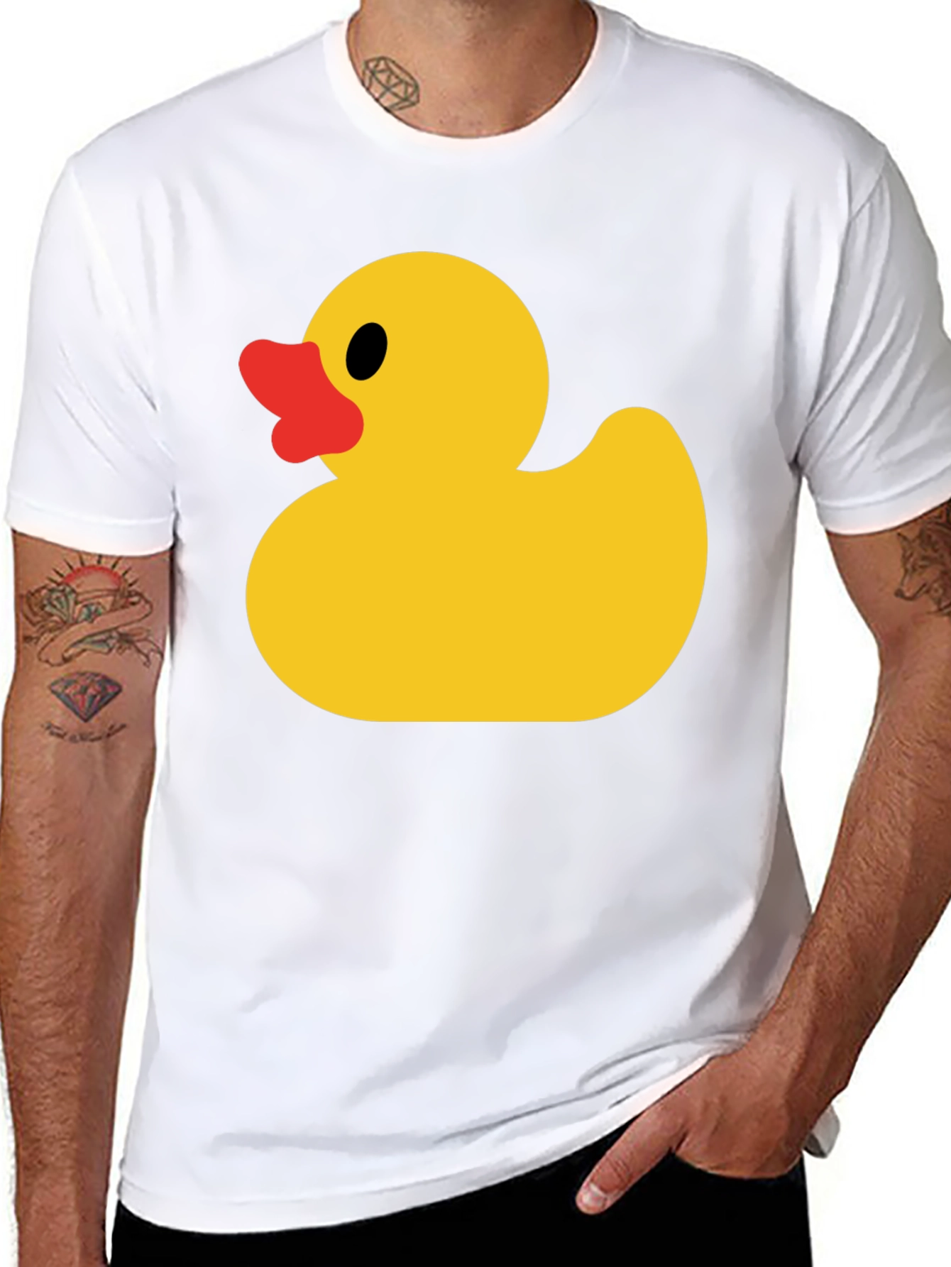 Black Rubber Duck Graphic T-Shirt - Black Cotton Tee view 8