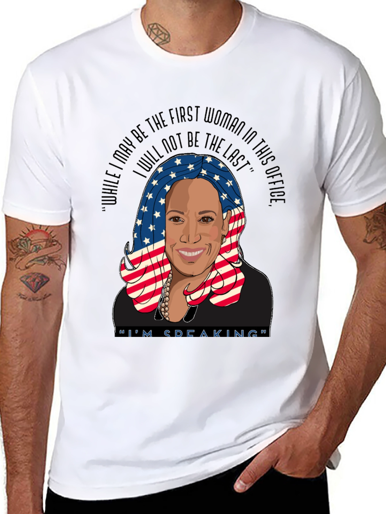 Black Kamala Harris "I'm Speaking" Graphic Tee view 8