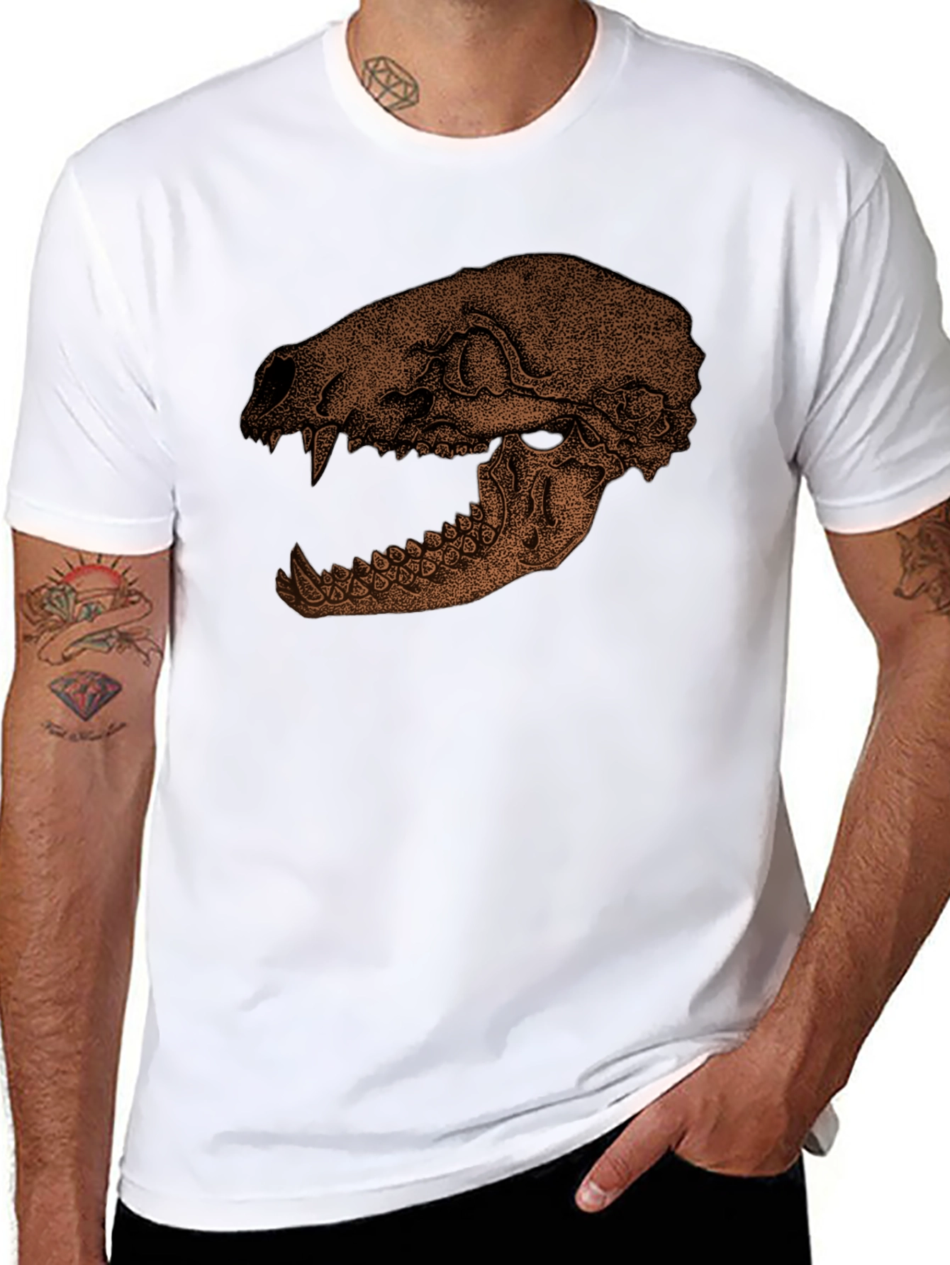 Black Skull Graphic Print T-Shirt - Unique Design view 8