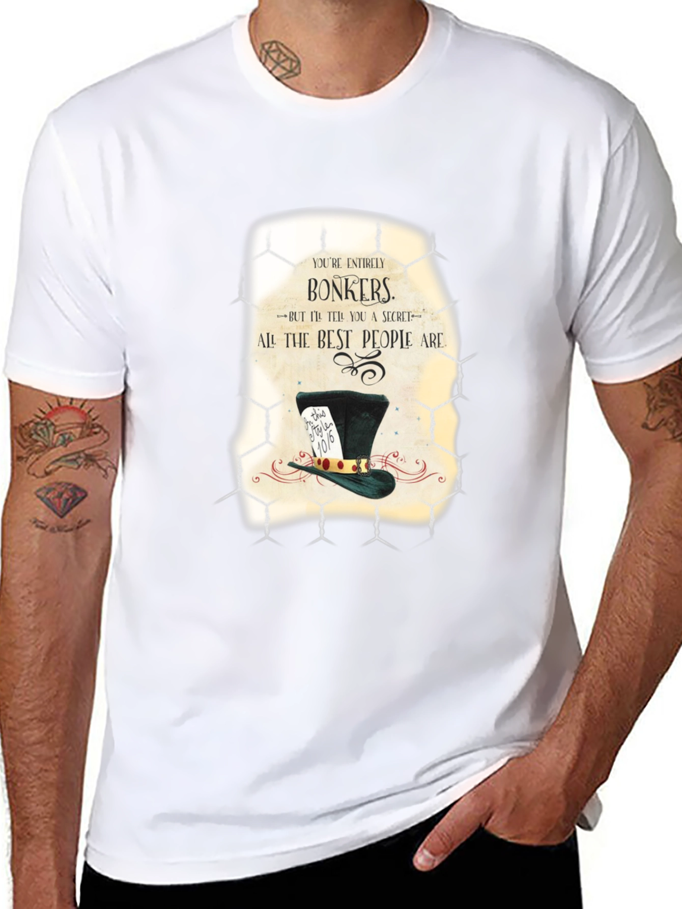 Black Alice in Wonderland Bonkers Graphic T-Shirt view 8