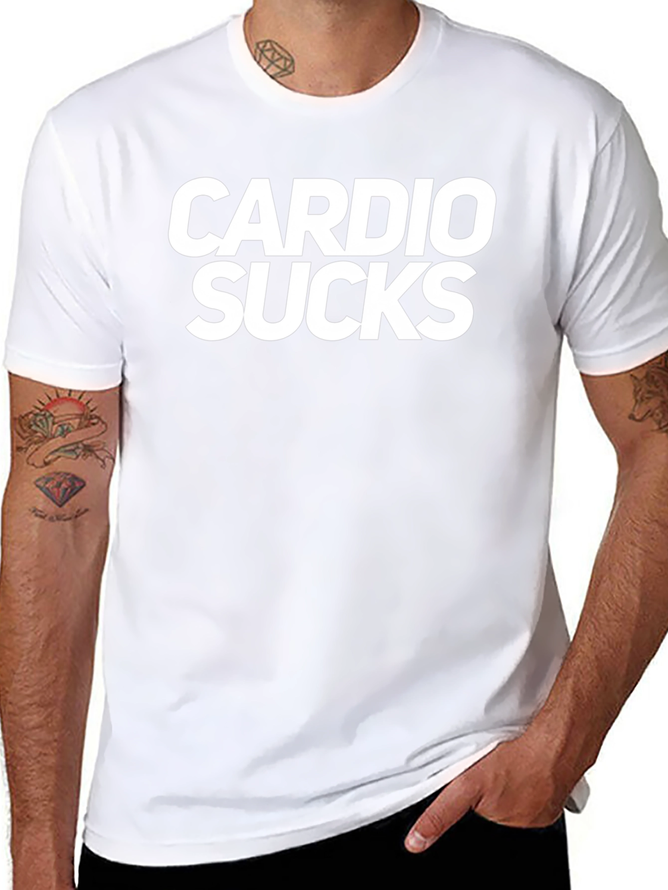 Black Cardio Sucks Graphic Tee - Bold Statement T-Shirt view 8